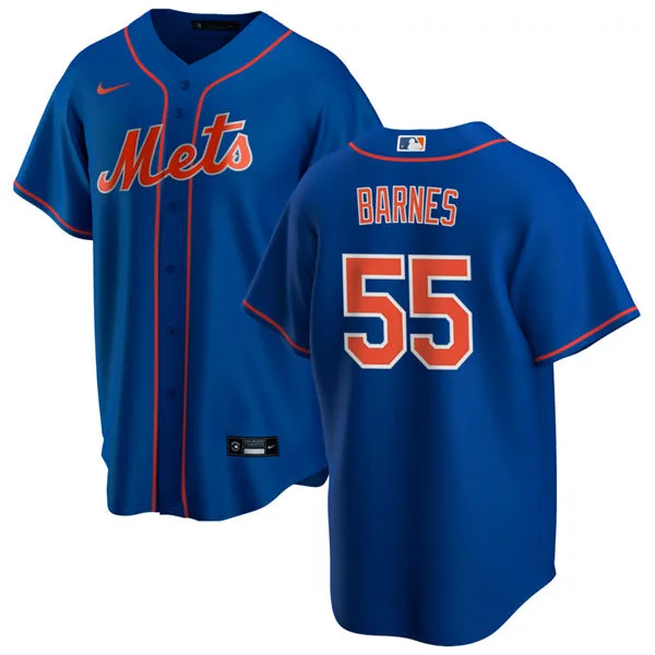 Mens New York Mets #55 Austin Barnes Nike Royal Orange Alternate Limited Jersey