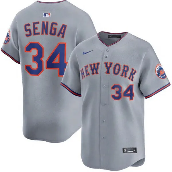 Mens New York Mets #34 Kodai Senga Nike 2026 Gray Road Limited Jersey