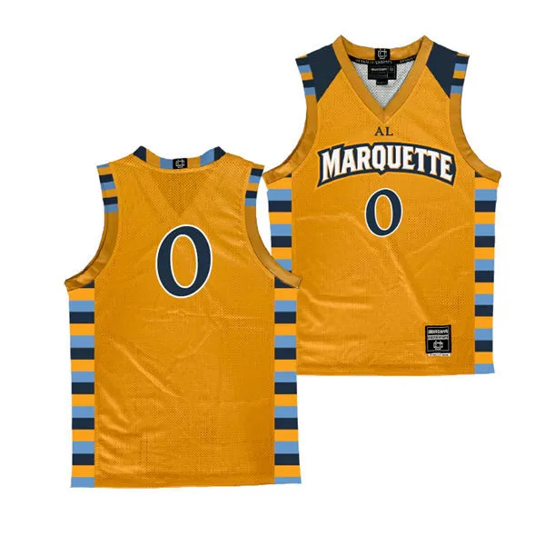 Marquette Golden Eagles #0 Nigel James Jr. Gold Basketball Retro Jersey