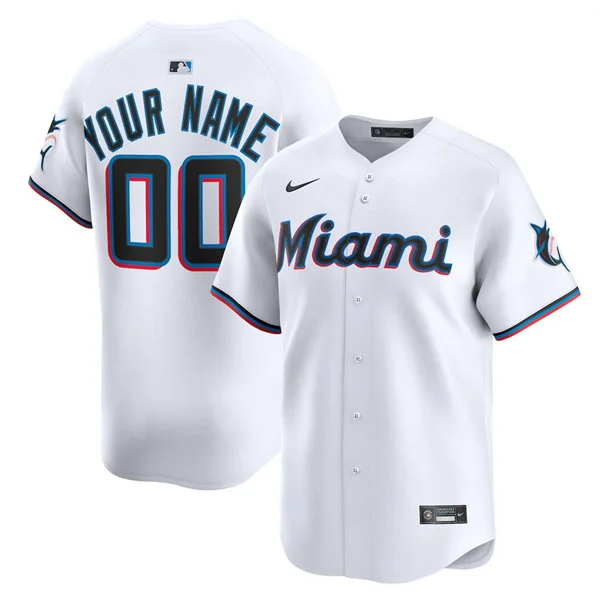 Miami Marlins Custom Nike White Home Limited Personalized Jersey