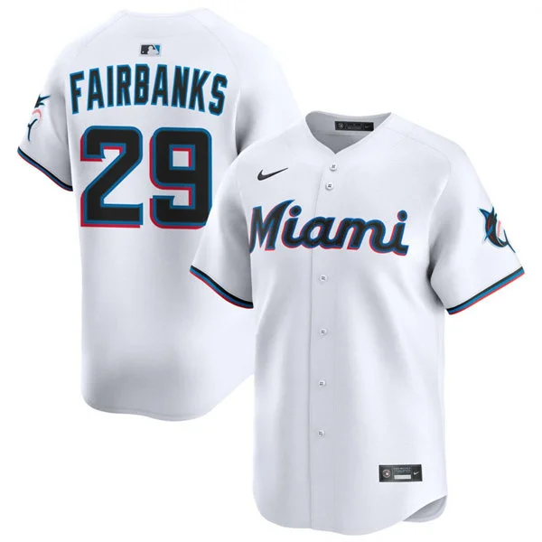 Mens Miami Marlins #29 Pete Fairbanks Nike White Home Limited Jersey