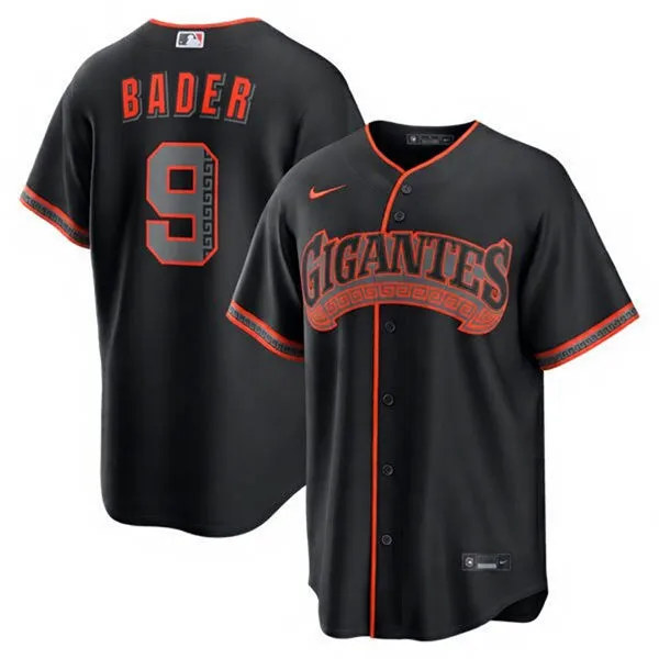 Mens San Francisco Giants #9 Harrison Bader Nike Black Gigantes Limited Jersey