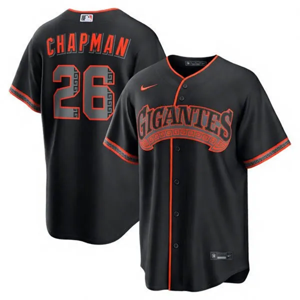 Mens San Francisco Giants #26 Matt Chapman Nike Black Gigantes Limited Jersey