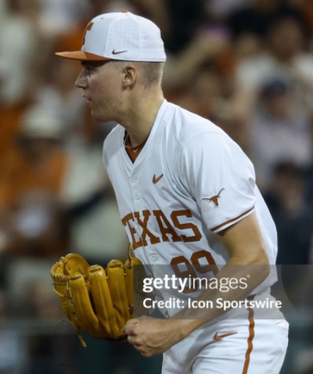 Texas Longhorns #99  Dylan Volantis 2025 SEC White  Baseball Game Jersey.jpg