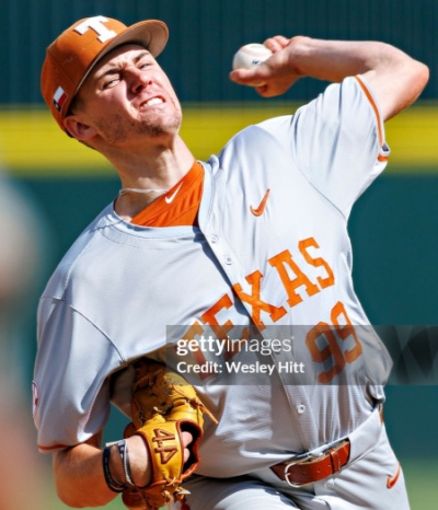 Texas Longhorns #99  Dylan Volantis 2026 SEC Gray  Baseball Game Jersey.jpg