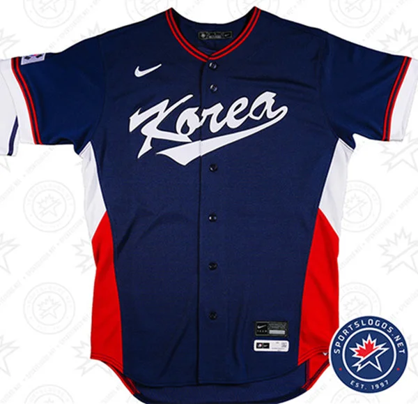 Custom Korea Baseball Nike Navy 2026 World Baseball Classic Jersey