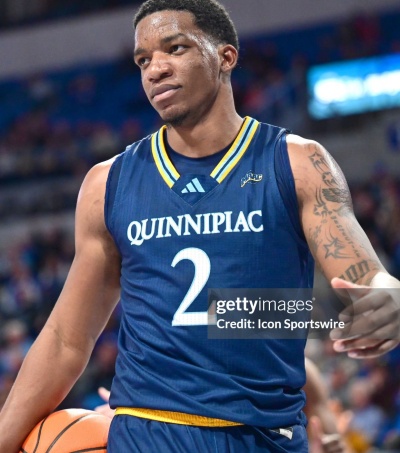 Quinnipiac Bobcats #2 Amarri Monroe Adidas 2026 Navy College Basketball Game Jersey