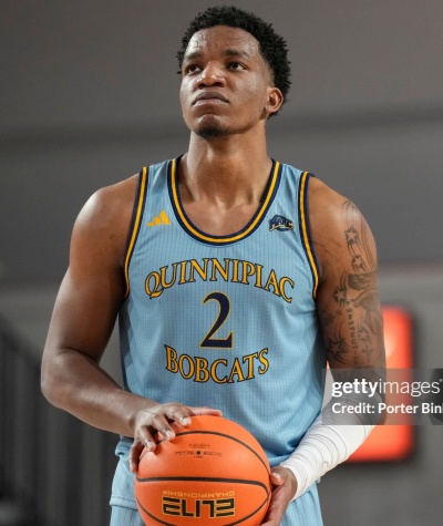 Quinnipiac Bobcats #2 Amarri Monroe Adidas 2026 Blue College Basketball Game Jersey