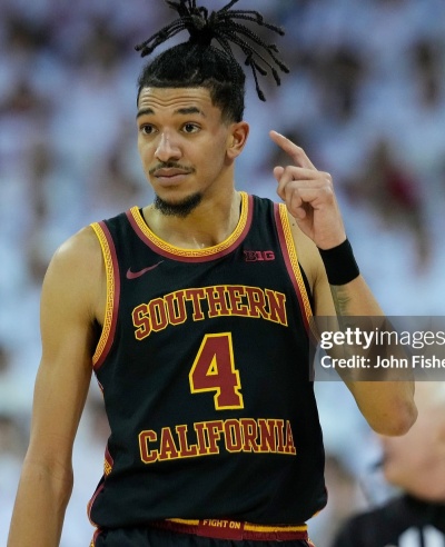 USC Trojans #4 Chad Baker-Mazara Black 2026 Big 10 Basketball Game Jersey