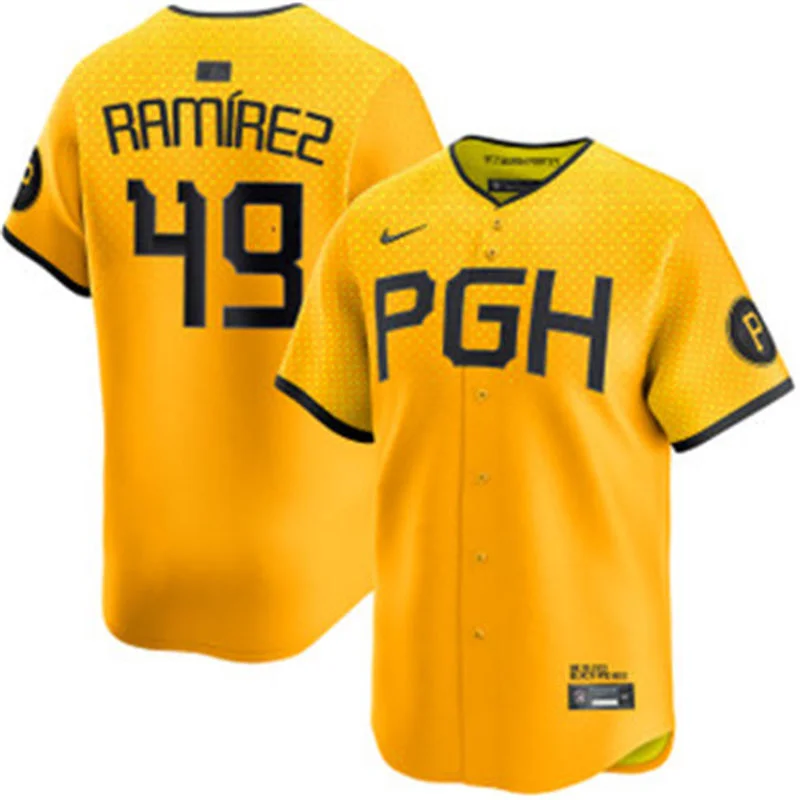Mens Pittsburgh Pirates #49 Yohan Ramirez Gold City Connect Jersey