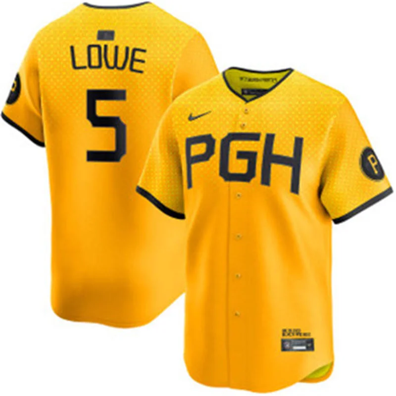 Mens Pittsburgh Pirates #5 Brandon Lowe Gold City Connect Jersey