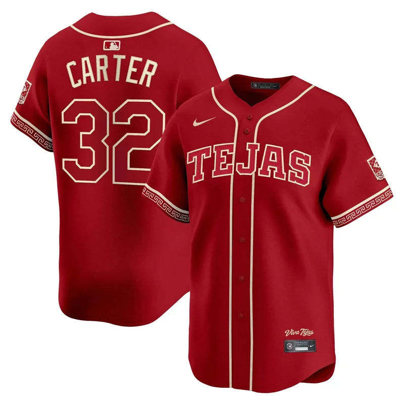 Mens Texas Rangers #32 Evan Carter 2026 Viva Tejas City Connect Limited 2.0 Jersey Maroon