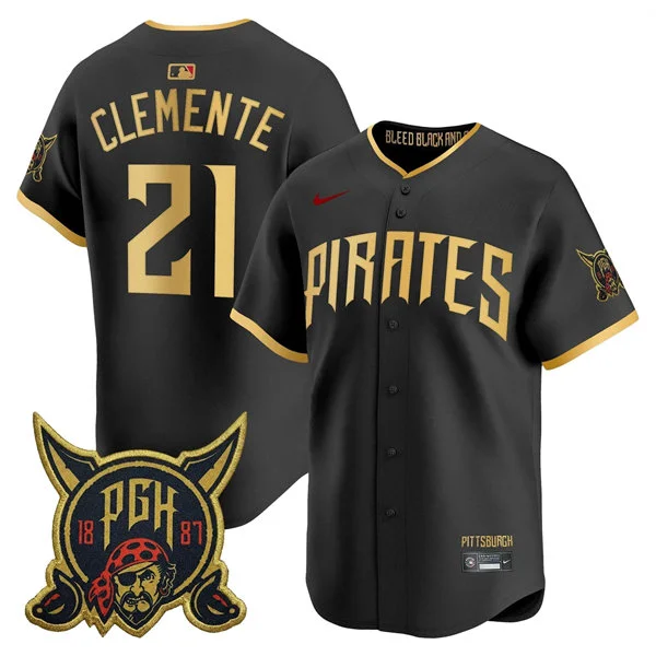 Mens Pittsburgh Pirates Retired Player #21 Roberto Clemente 2026 Black City Connect 2.0 Limited Jersey