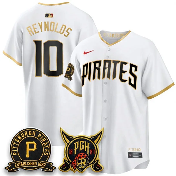 Mens Pittsburgh Pirates #10 Bryan Reynolds White City Connect 2.0 Replics Jersey