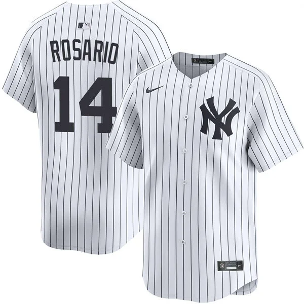 Mens New York Yankees #14 Amed Rosario Nike White Home with Name Limited Jersey