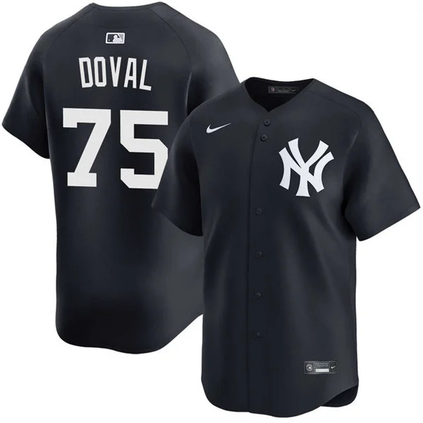 Mens New York Yankees #75 Camilo Doval Nike Navy NY Alternate With Name Limited Jersey