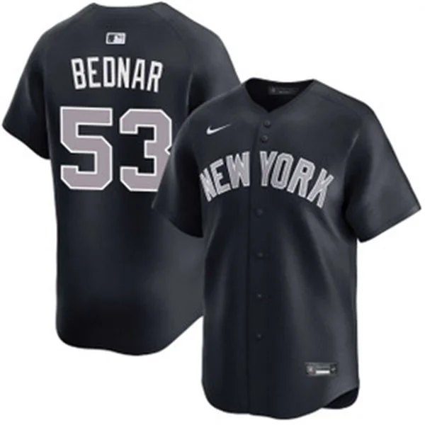 Mens New York Yankees #53 David Bednar Nike Navy Alternate 2nd with Name New York Limited Jersey