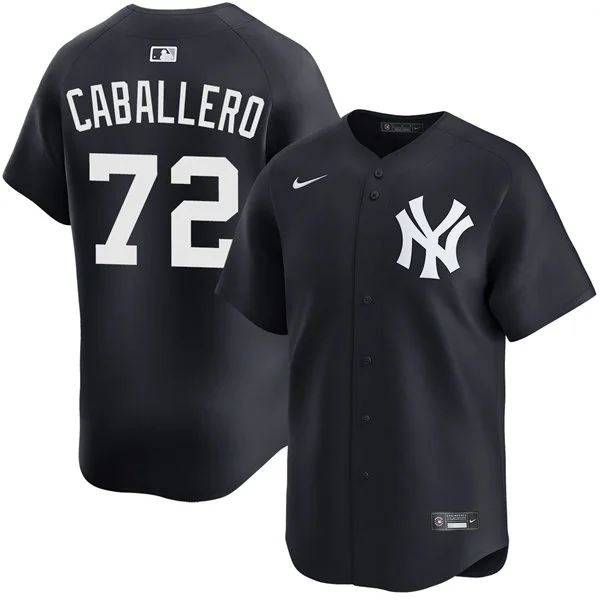 Mens New York Yankees #72 Jose Caballero Nike Navy NY Alternate With Name Limited Jersey