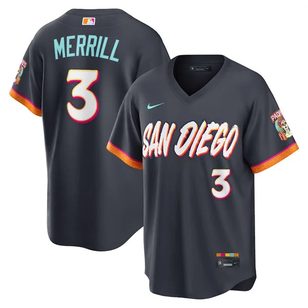 Mens San Diego Padres #3 Jackson Merrill Nike 2026 Obsidian City Connect Limited Jersey