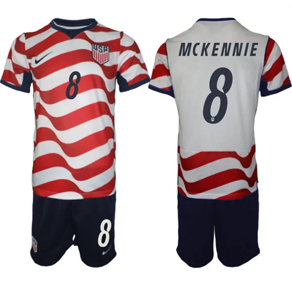 Mens USA National Team #8 Weston McKennie Home White Red 2026 FIFA World Cup Soccer Jersey Kit