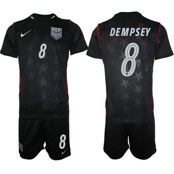 Mens USA National Team #8 Clint Dempsey Away Black 2026 FIFA World Cup Soccer Jersey Kit