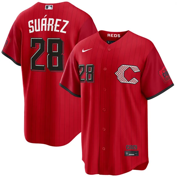 Youth Cincinnati Reds #28 Eugenio Suarez Nike 2026 All-Red City Connect Limited Jersey