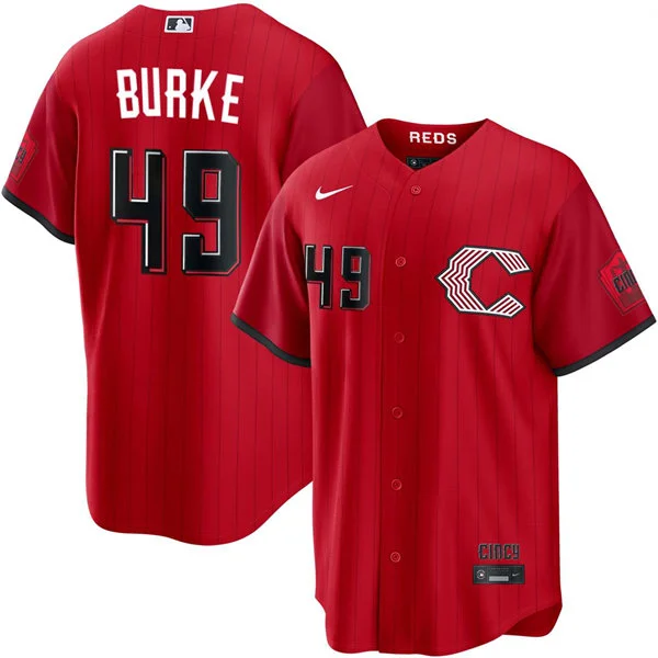 Mens Cincinnati Reds #49 Brock Burke Nike 2026 All-Red City Connect Limited Jersey