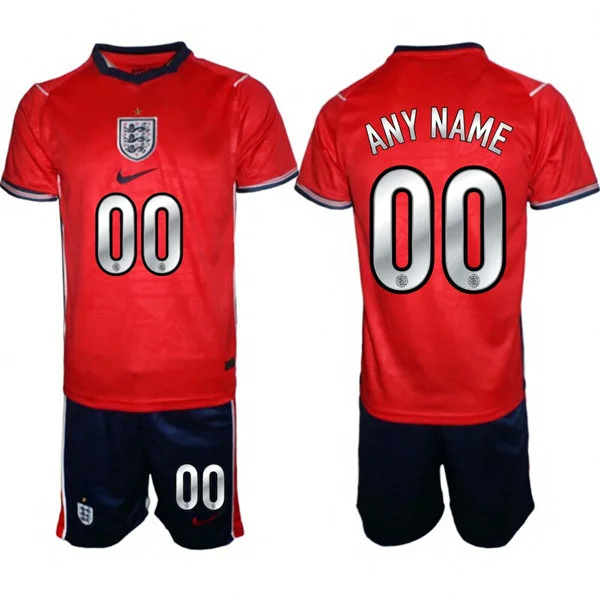 Mens England National Team Custom Away Red 2026 FIFA World Cup Soccer Jersey Kit