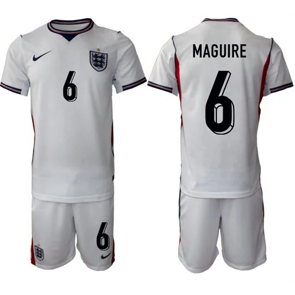 Mens England National Team #6 Harry Maguire Home White 2026 FIFA World Cup Soccer Jersey Kit