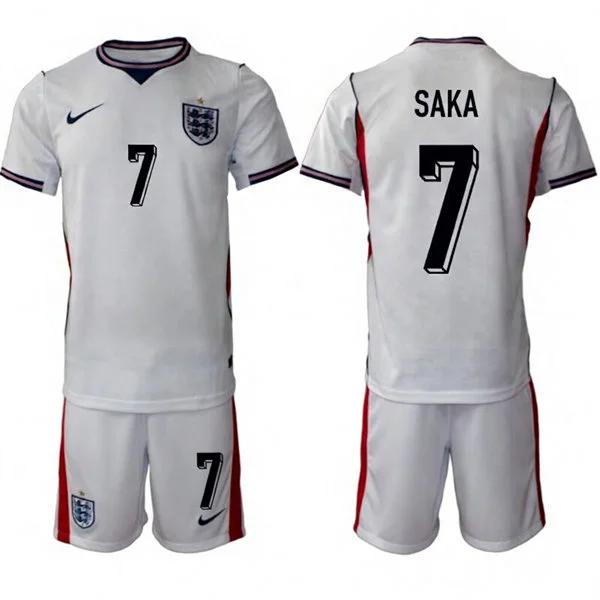 Mens England National Team #7 Bukayo Saka Home White 2026 FIFA World Cup Soccer Jersey Kit