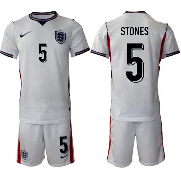 Mens England National Team #5 John Stones Home White 2026 FIFA World Cup Soccer Jersey Kit