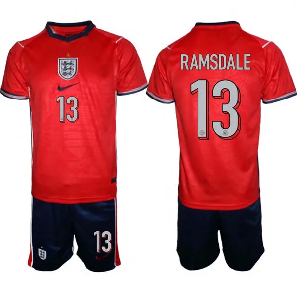 Mens England National Team #13 Aaron Ramsdale Away Red 2026 FIFA World Cup Soccer Jersey Kit
