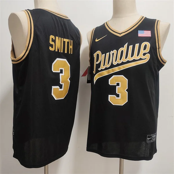 Men's Purdue Boilermakers #3 Braden Smith 2026 Black Boilermaker Legends Collection Basketball Jersey