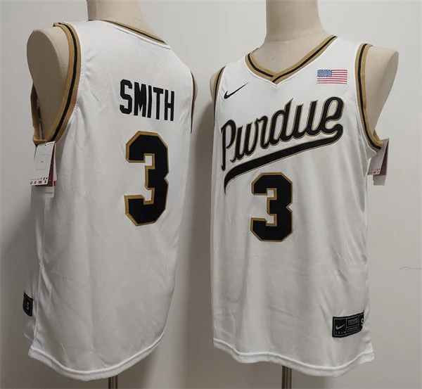 Men's Purdue Boilermakers #3 Braden Smith Nike White Retro Basketball Jersey