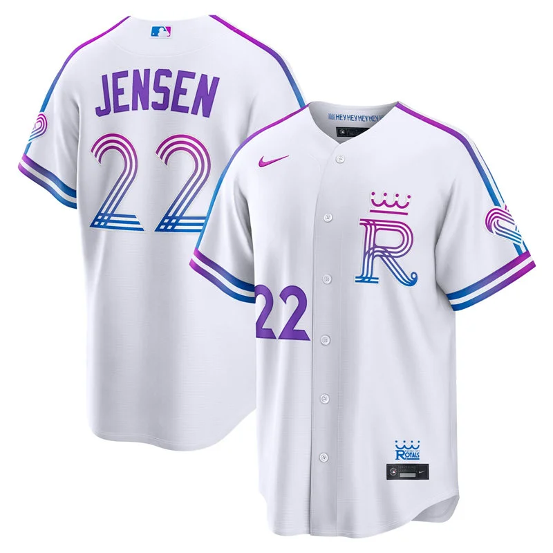Womens Kansas City Royals #22 Carter Jensen 2026 White Forever Fountains City Connect Stadium Jersey