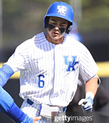 Kentucky Wildcats #6 Tyler Bell White Pinstripe Nike College Limited Baseball Team Jersey