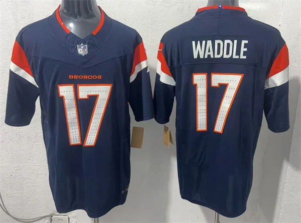 Mens Denver Broncos #17 Jaylen Waddle Nike Navy Alternate Vapor F.U.S.E. Limited  Jersey