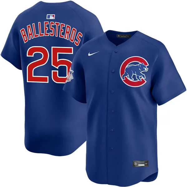 Mens Chicago Cubs #25 Moises Ballesteros Nike Royal Alternate Limited Jersey