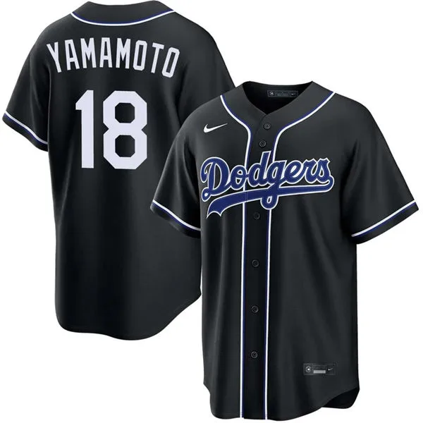 Mens Los Angeles Dodgers #18 Yoshinobu Yamamoto 2026 Black Carbon Fashion Limited Jersey