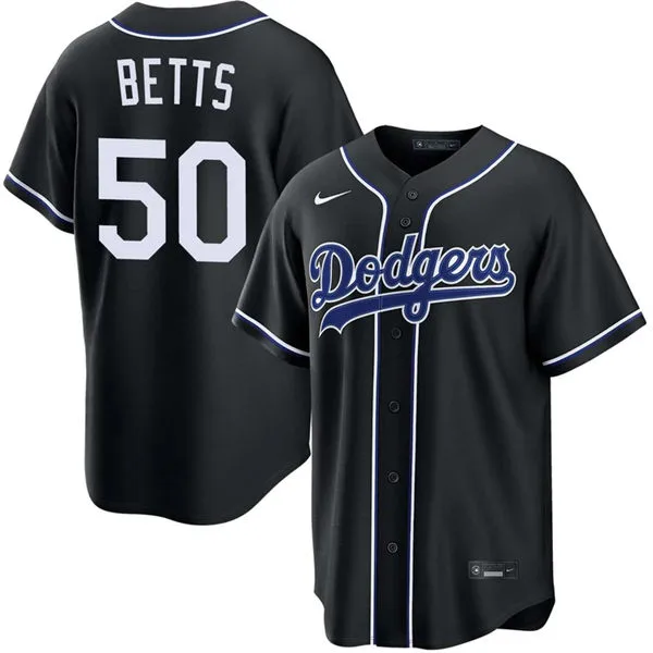 Mens Los Angeles Dodgers #50 Mookie Betts 2026 Black Carbon Fashion Limited Jersey