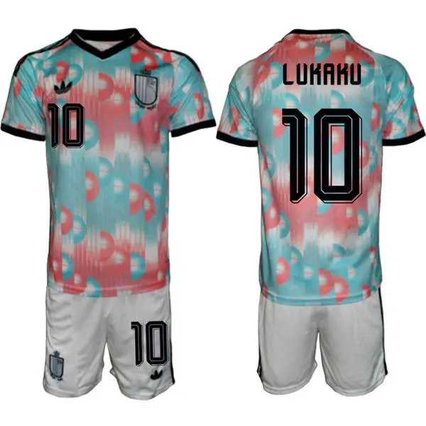 Men's Belgium National Team #10 Romelu Lukaku Blue Away 2026 FIFA World Cup Soccer Jersey Kit