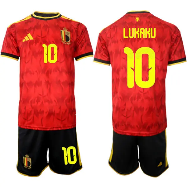 Men's Belgium National Team #10 Romelu Lukaku Home Red 2026 FIFA World Cup Soccer Jersey Kit