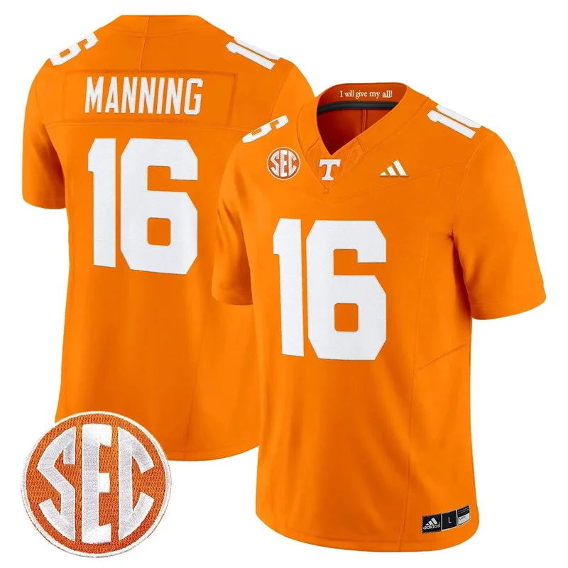 Tennessee Volunteers #16 Peyton Manning 2026 Adidas Orange Football Game Jersey Tennessee Volunteers #16 Peyton Manning 2026 Adidas Orange Football Game Jersey