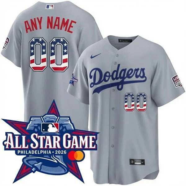 Los Angeles Dodgers Custom Nike Gray 2026 All-Star Edition Stars & Stripes Stadium Jersey