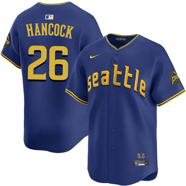 Men's Seattle Mariners #26 Emerson Hancock Nike Royal City Connect Limited Jersey