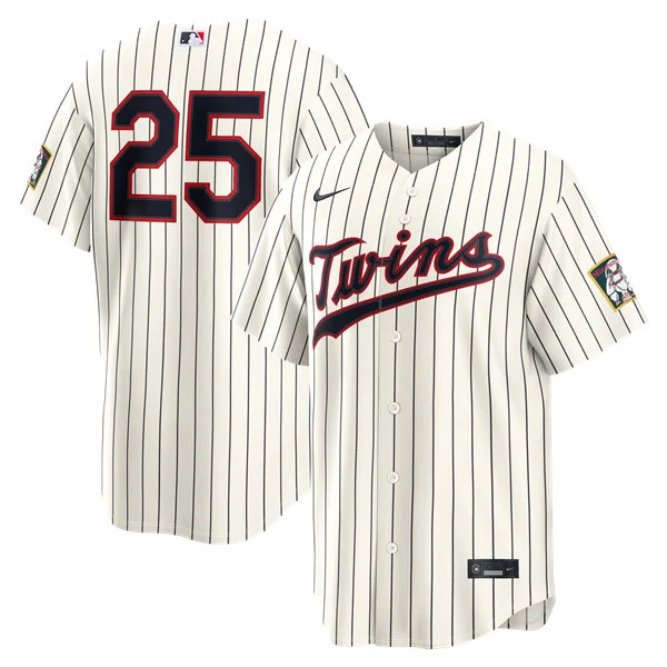 Mens Minnesota Twins #25 Byron Buxton Cream Nike 2026 Field of Dreams Stadium Jersey