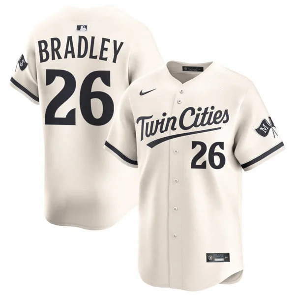 Mens Minnesota Twins #26 Taj Bradley Nike Cream Alternate Limited Jersey