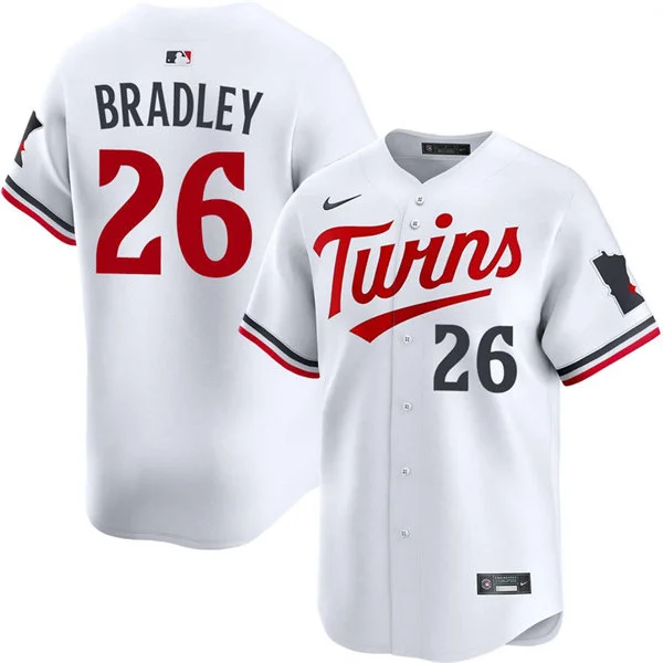 Mens Minnesota Twins #26 Taj Bradley Nike Home White Limited Jersey