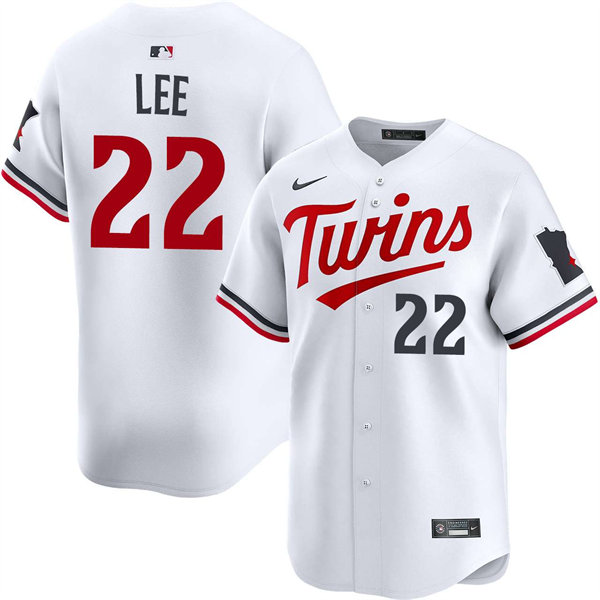 Mens Minnesota Twins #22 Brooks Lee Nike Home White Limited Jersey 