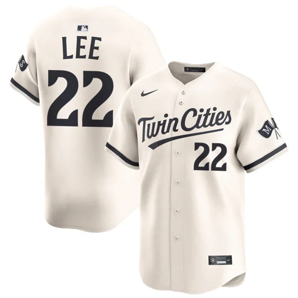 Mens Minnesota Twins #22 Brooks Lee Nike Cream Alternate Limited Jersey